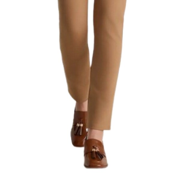 Quince Pants Straight Leg Ultra Stretch Ponte Medium Brown Pull-Up NWOT, size L - Picture 4 of 13